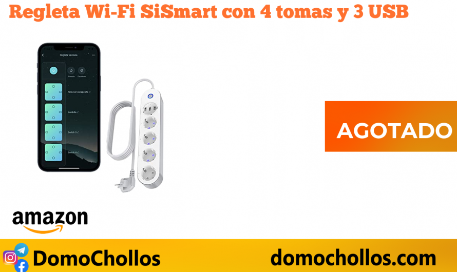 Regleta Wi-Fi SiSmart con 4 tomas y 3 USB