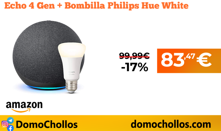 Echo 4ªGen + Bombilla Philips Hue White