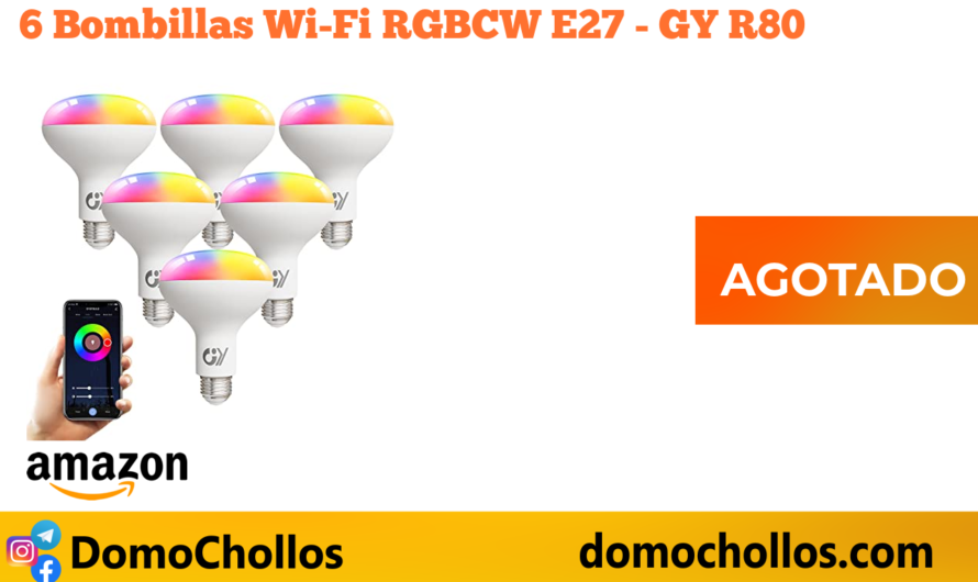 6 Bombillas Wi-Fi RGBCW E27 – GY R80