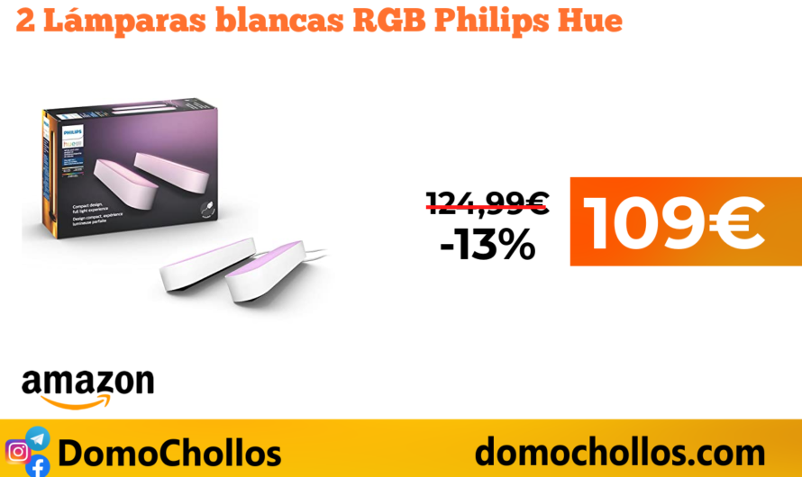 2 Lámparas blancas RGB Philips Hue