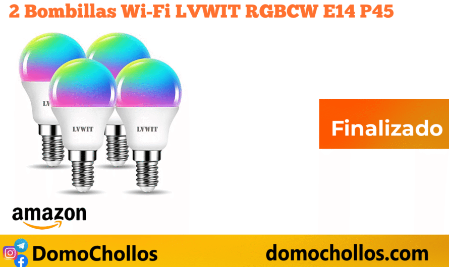 2 Bombillas Wi-Fi LVWIT RGBCW E14 P45