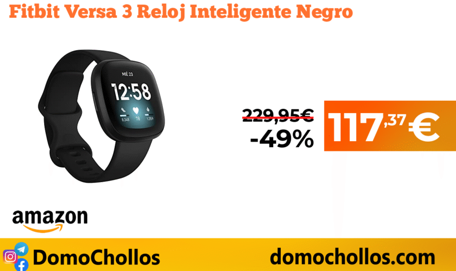 Fitbit Versa 3 Reloj Inteligente Negro
