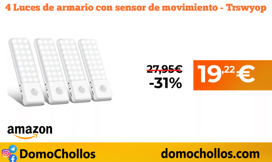 4 Luces de armario con sensor de movimiento – Trswyop