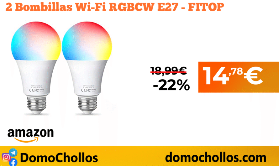 2 Bombillas Wi-Fi RGBCW E27 – FITOP