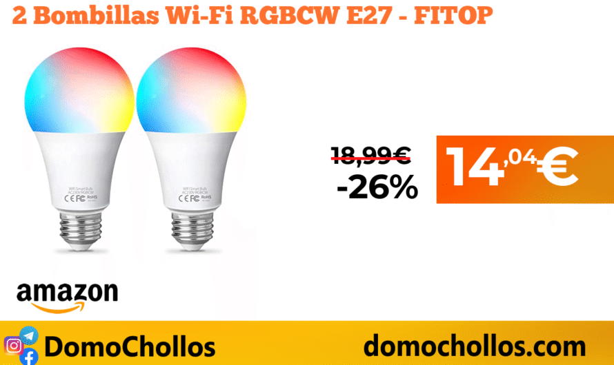 2 Bombillas Wi-Fi RGBCW E27 – FITOP