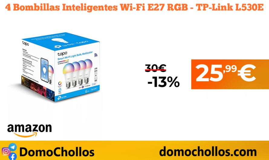 4 Bombillas Inteligentes Wi-Fi E27 RGB – TP-Link L530E