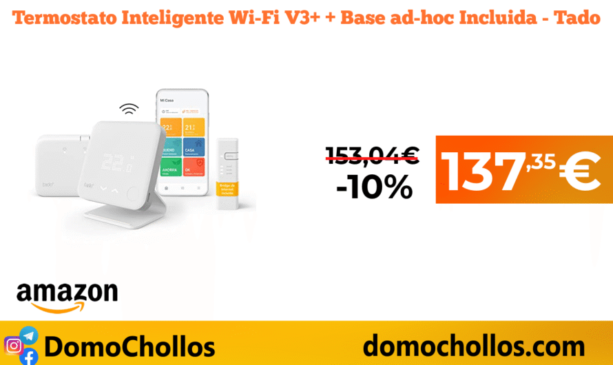 Termostato Inteligente Wi-Fi V3+ + Base ad-hoc Incluida – Tado
