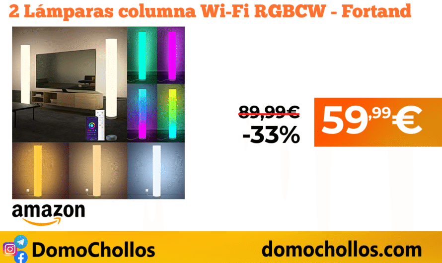 2 Lámparas columna Wi-Fi RGBCW – Fortand
