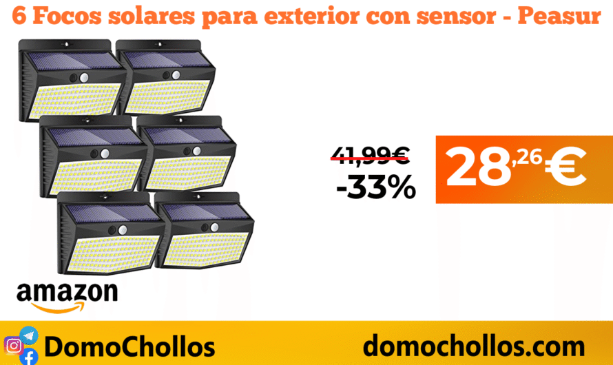 6 Focos solares para exterior con sensor – Peasur