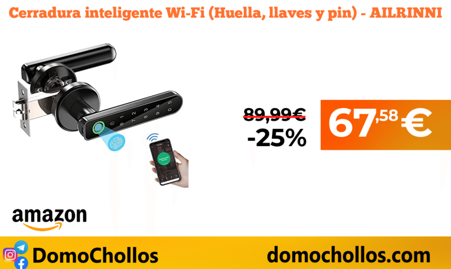 Cerradura inteligente Wi-Fi (Huella, llaves y pin) – AILRINNI