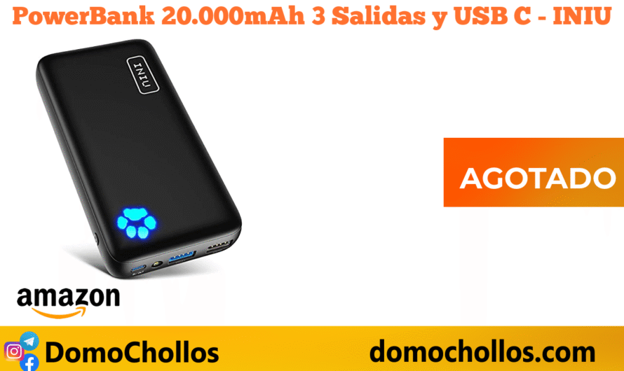 PowerBank 20.000mAh 3 Salidas y USB C – INIU