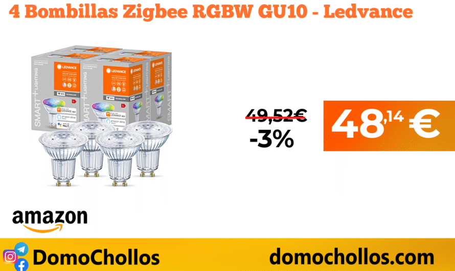 4 Bombillas Zigbee RGBW GU10 – Ledvance