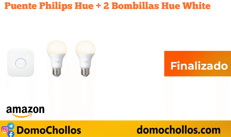 Puente Philips Hue + 2 Bombillas Hue White