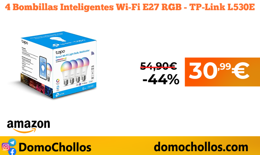 4 Bombillas Inteligentes Wi-Fi E27 RGB – TP-Link L530E