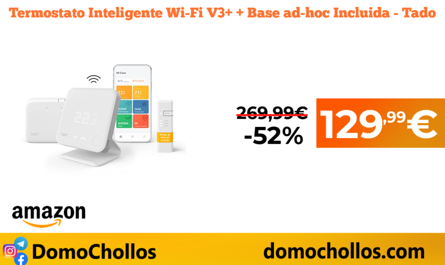 Termostato Inteligente Wi-Fi V3+ + Base ad-hoc Incluida – Tado