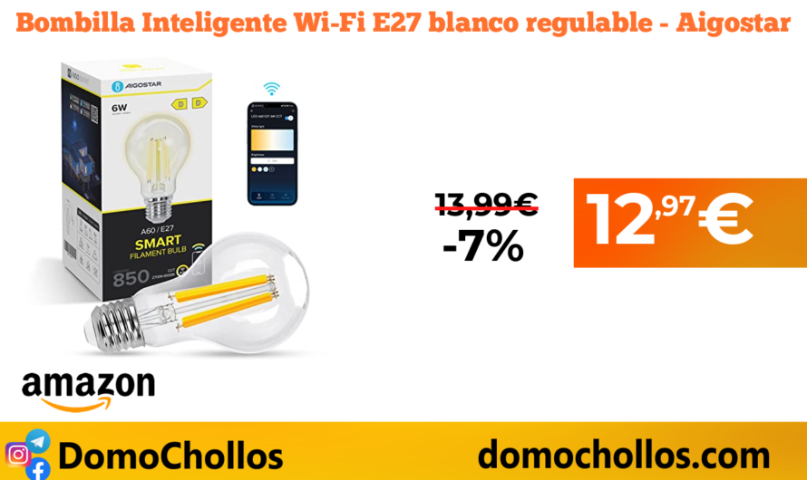 Bombilla Inteligente Wi-Fi E27 blanco regulable – Aigostar