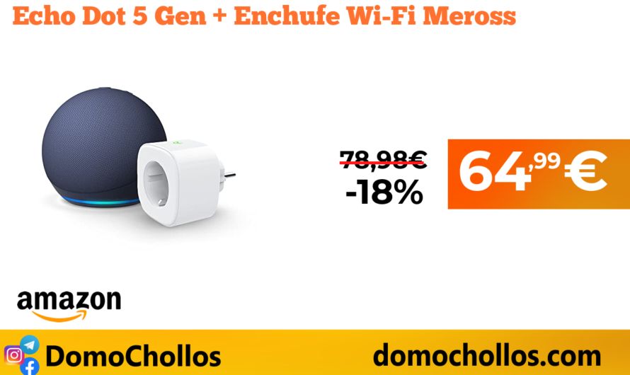 Echo Dot 5ªGen + Enchufe Wi-Fi Meross