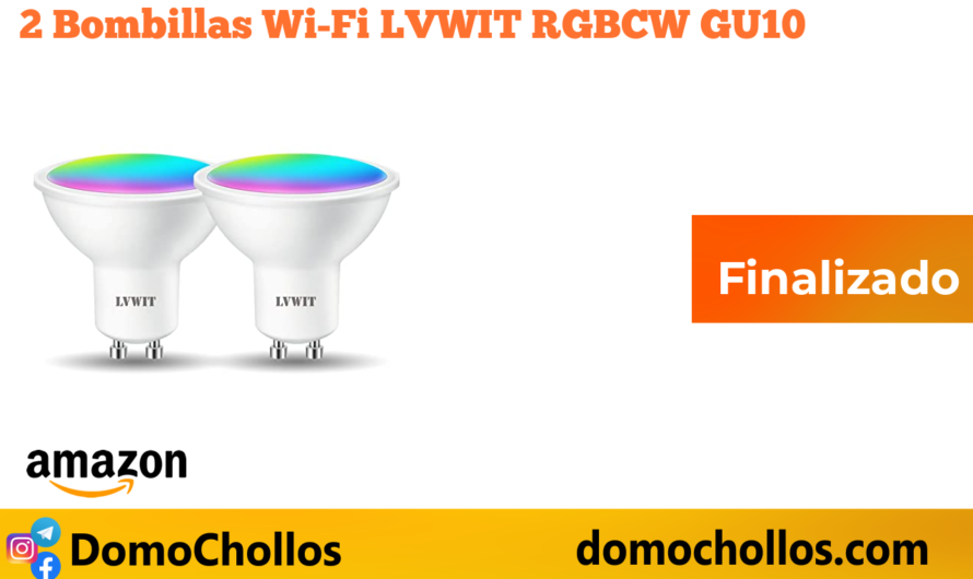 2 Bombillas Wi-Fi LVWIT RGBCW GU10