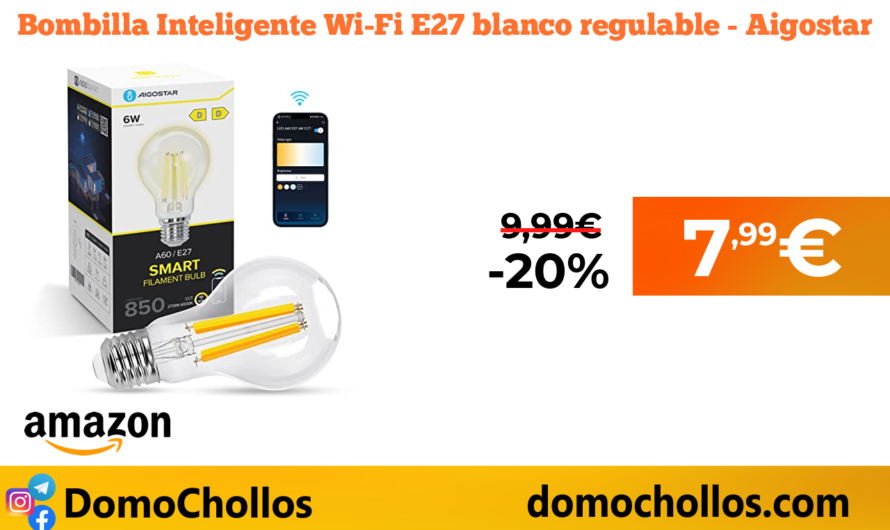 Bombilla Inteligente Wi-Fi E27 blanco regulable – Aigostar