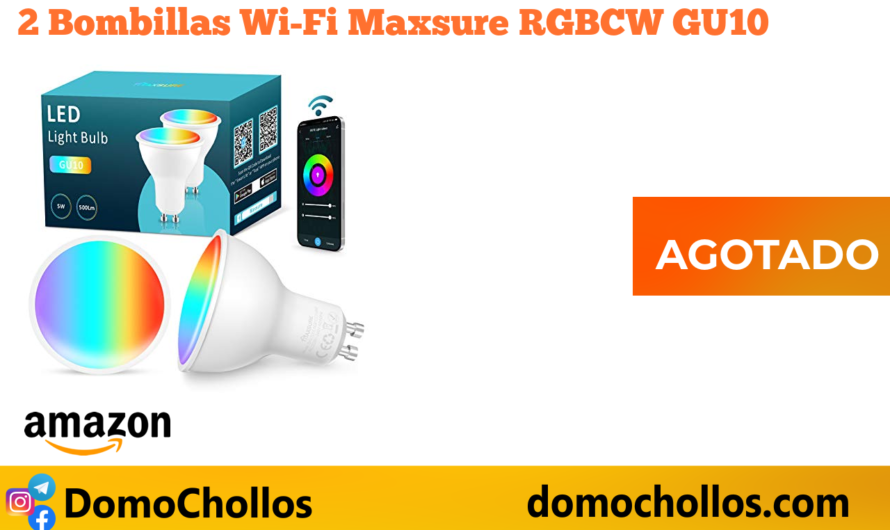 2 Bombillas Wi-Fi Maxsure RGBCW GU10