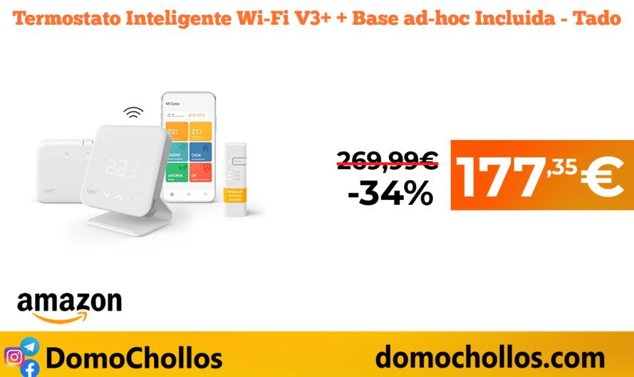 Termostato Inteligente Wi-Fi V3+ + Base ad-hoc Incluida – Tado