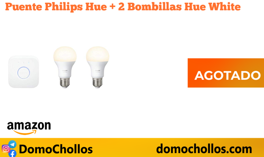 Puente Philips Hue + 2 Bombillas Hue White