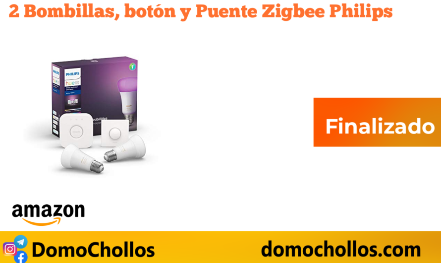 2 Bombillas, botón y Puente Zigbee Philips