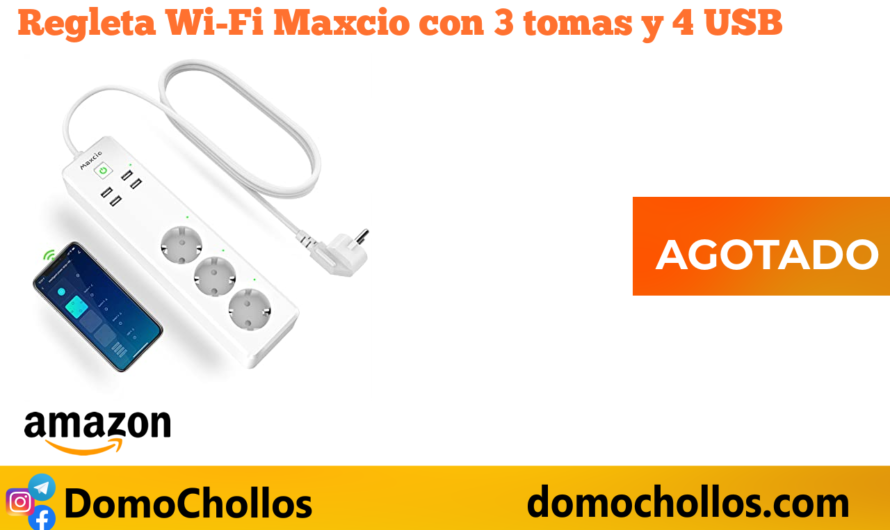 Regleta Wi-Fi Maxcio con 3 tomas y 4 USB