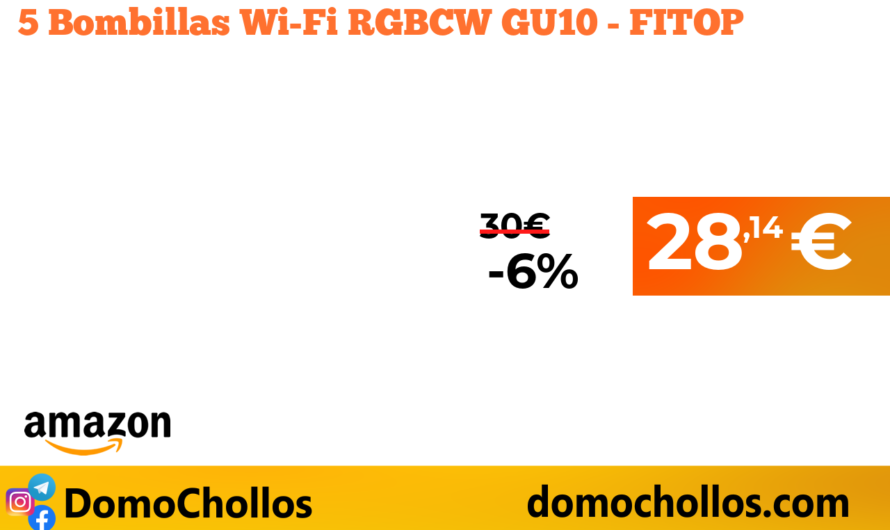 5 Bombillas Wi-Fi RGBCW GU10 – FITOP