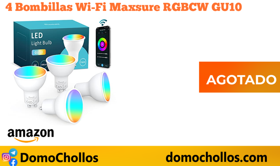 4 Bombillas Wi-Fi Maxsure RGBCW GU10
