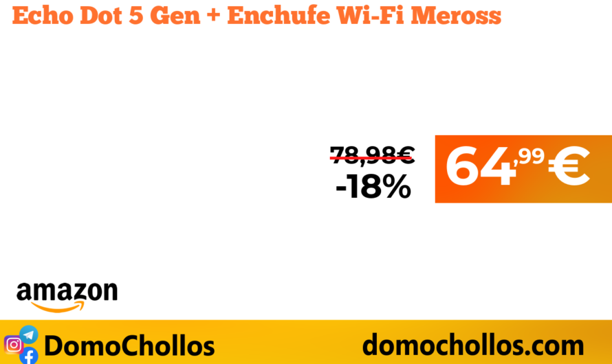 Echo Dot 5ªGen + Enchufe Wi-Fi Meross
